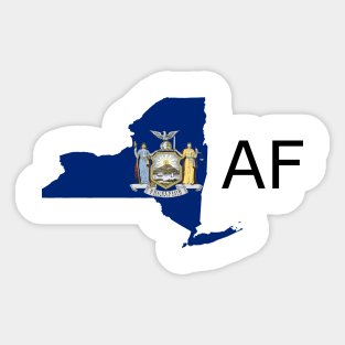 New York Flag State Outline AF (black) Sticker